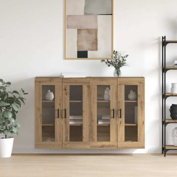 vidaXL Sieniniai spintelės 2 pcs artisano ąžuolo 69,5 x 34 x 90 cm