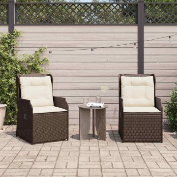 vidaXL Sodo suolas 2 pcs Ruda poliratanas