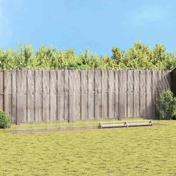 vidaXL Vištų narvas 2 pcs Sidabro 600 x 100 x 210 cm Cinkuota plienas