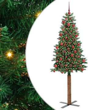 vidaXL Lieknas Kalėdų eglutė Žalia 180 cm PVC ir kietasis pušų medis