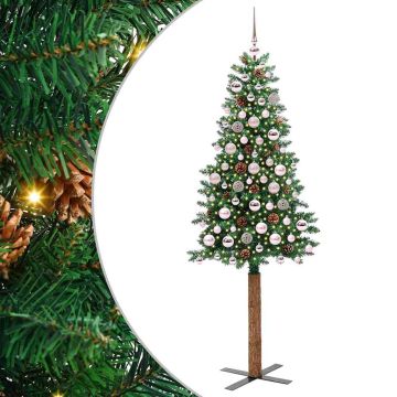 vidaXL Lieknas Kalėdų eglutė Žalia 180 cm PVC ir kietasis pušų medis