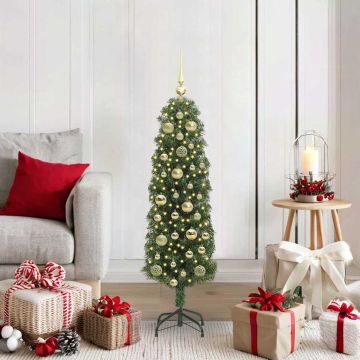 vidaXL Dirbtinė Kalėdų eglutė Žalia 120 cm PVC, plienas ir plastikas