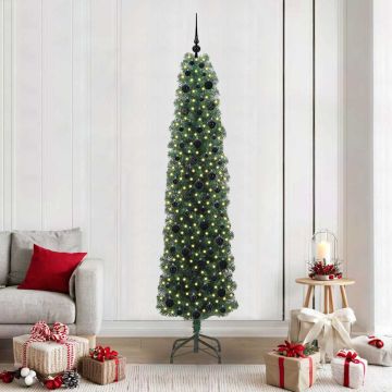 vidaXL Dirbtinė Kalėdų eglutė Žalia 210 cm PVC, plienas ir plastikas