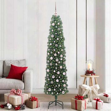 vidaXL Dirbtinė Kalėdų eglutė Žalia 210 cm PVC, plienas ir plastikas