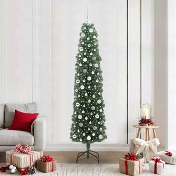vidaXL Dirbtinė Kalėdų eglutė Žalia 210 cm PVC, plienas ir plastikas