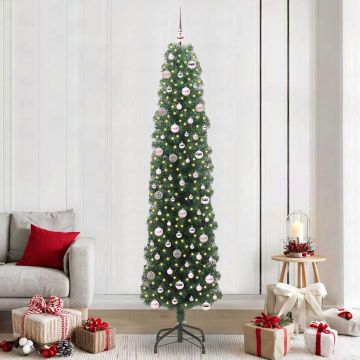 vidaXL Dirbtinė Kalėdų eglutė Žalia 240 cm PVC, plienas ir plastikas
