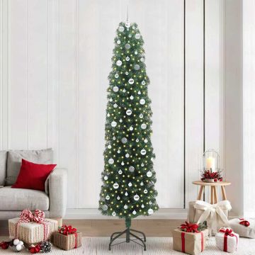 vidaXL Dirbtinė Kalėdų eglutė Žalia 240 cm PVC, plienas ir plastikas