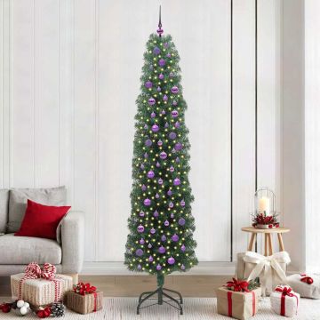vidaXL Dirbtinė Kalėdų eglutė Žalia 240 cm PVC, plienas ir plastikas