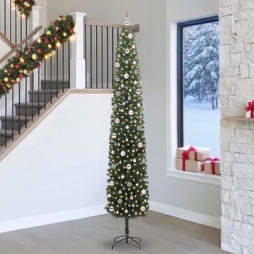 vidaXL Dirbtinė Kalėdų eglutė Žalia 270 cm PVC, plienas ir plastikas