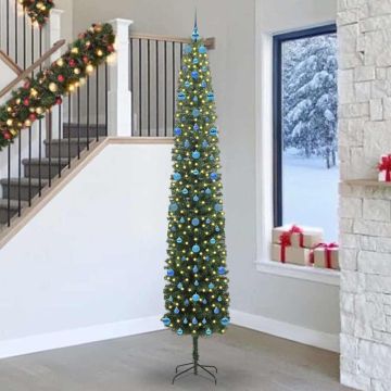 vidaXL Dirbtinė Kalėdų eglutė Žalia 270 cm PVC, plienas ir plastikas