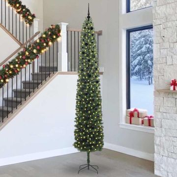 vidaXL Dirbtinė Kalėdų eglutė Žalia 300 cm PVC, plienas ir plastikas