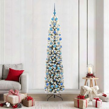 vidaXL Dirbtinė Kalėdų eglutė Žalia 210 cm PVC, plienas ir plastikas