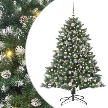 vidaXL Dirbtinė Kalėdų eglutė Žalia 150 cm PVC, plastikas ir plienas