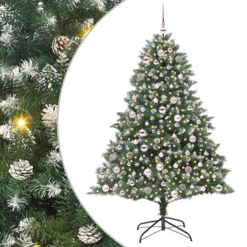 vidaXL Dirbtinė Kalėdų eglutė Žalia 180 cm PVC, plastikas ir plienas