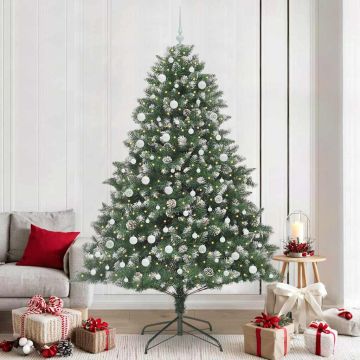 vidaXL Dirbtinė Kalėdų eglutė Žalia 240 cm PVC, plastikas ir plienas