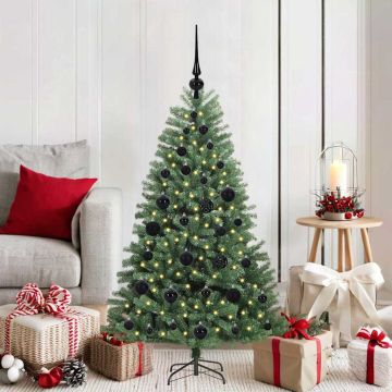 vidaXL Dirbtinė Sulankstoma Kalėdų Eglutė Žalia 120 cm PVC ir metalas