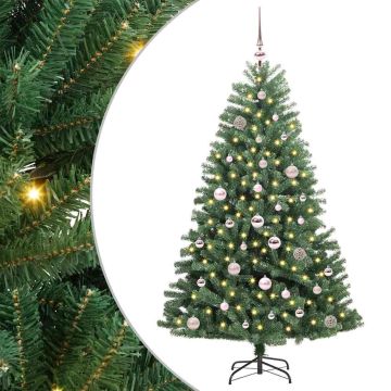 vidaXL Dirbtinė Sulankstoma Kalėdų Eglutė Žalia 150 cm PVC ir metalas