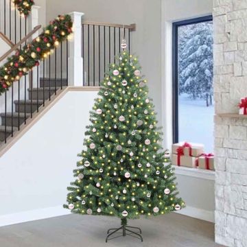 vidaXL Dirbtinė Sulankstoma Kalėdų Eglutė Žalia 240 cm PVC ir metalas