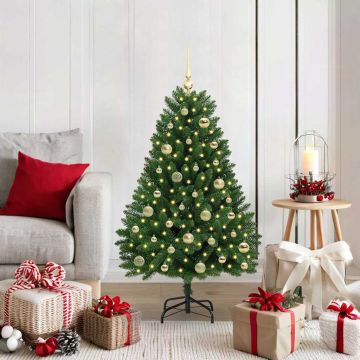 vidaXL Dirbtinė Kalėdų eglutė su 150 LED Žalia 120 cm PVC ir metalas