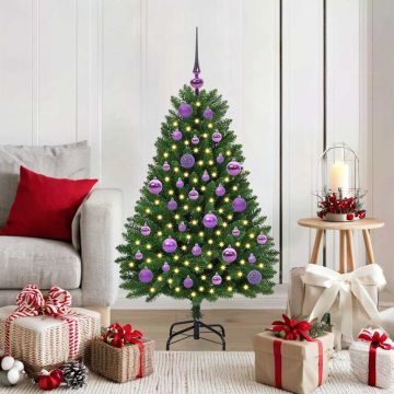 vidaXL Dirbtinė Kalėdų eglutė su 150 LED Žalia 120 cm PVC ir metalas