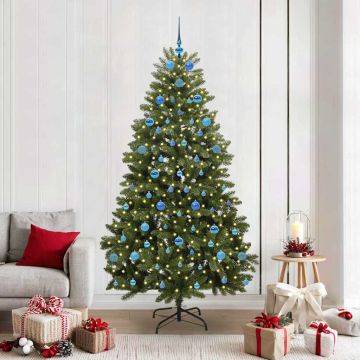vidaXL Dirbtinė Kalėdų eglutė su 300 LED Žalia 210 cm PVC ir metalas