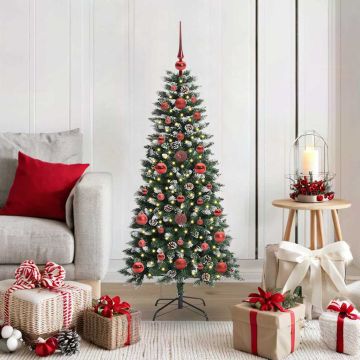 vidaXL Dirbtinė Kalėdų eglutė Žalia 120 cm PVC, plastikas ir plienas