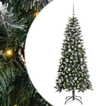 vidaXL Dirbtinė Kalėdų eglutė Žalia 150 cm PVC, plastikas ir plienas