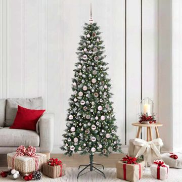 vidaXL Dirbtinė Kalėdų eglutė Žalia 210 cm PVC, plastikas ir plienas