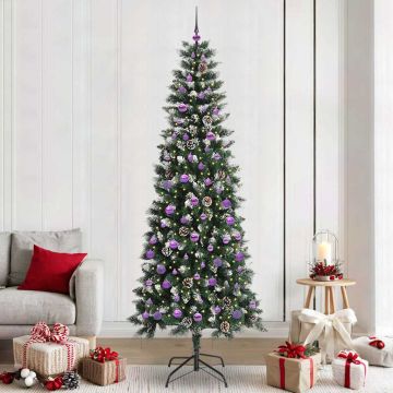vidaXL Dirbtinė Kalėdų eglutė Žalia 240 cm PVC, plastikas ir plienas