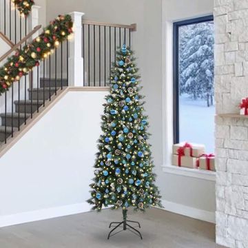 vidaXL Dirbtinė Kalėdų eglutė Žalia 240 cm PVC, plastikas ir plienas