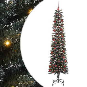 vidaXL Dirbtinė Kalėdų eglutė Žalia 210 cm PVC, plastikas ir plienas