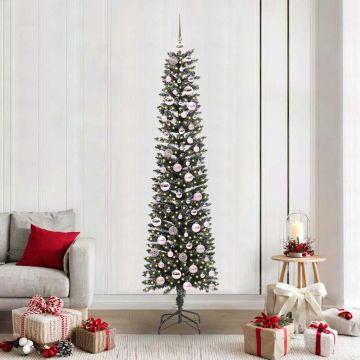 vidaXL Dirbtinė Kalėdų eglutė Žalia 210 cm PVC, plastikas ir plienas