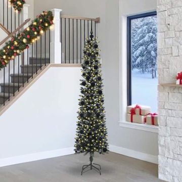 vidaXL Dirbtinė Kalėdų eglutė Žalia 240 cm PVC, plastikas ir plienas