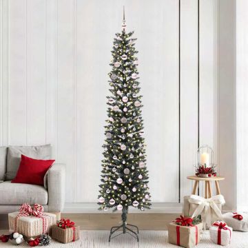 vidaXL Dirbtinė Kalėdų eglutė Žalia 240 cm PVC, plastikas ir plienas