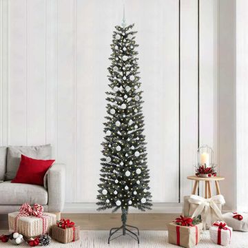 vidaXL Dirbtinė Kalėdų eglutė Žalia 240 cm PVC, plastikas ir plienas