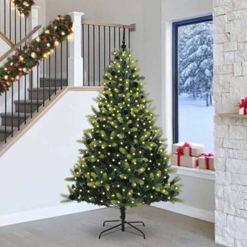 vidaXL Dirbtinis sulankstomas Kalėdų medis su 300 LED Žalia 240 cm