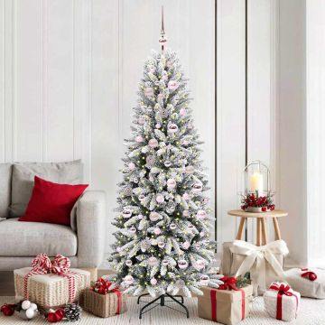 vidaXL Dirbtinė Kalėdų eglutė su 300 LED s stovu Balta 180 cm