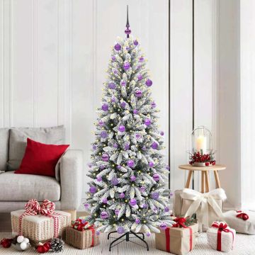 vidaXL Dirbtinė Kalėdų eglutė su 300 LED s stovu Balta 180 cm