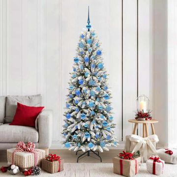 vidaXL Dirbtinė Kalėdų eglutė su 300 LED s stovu Balta 180 cm