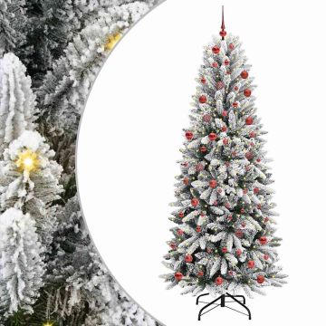 vidaXL Dirbtinė Kalėdų eglutė su 300 LED s stovu Balta 210 cm