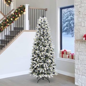 vidaXL Dirbtinė Kalėdų eglutė su 300 LED s stovu Balta 240 cm