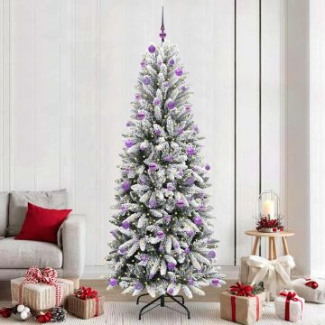 vidaXL Dirbtinė Kalėdų eglutė su 300 LED s stovu Balta 240 cm
