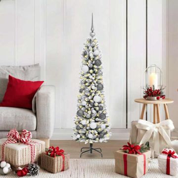 vidaXL Dirbtinė Kalėdų eglutė Balta 120 cm PVC ir Metalas ir Plastikas