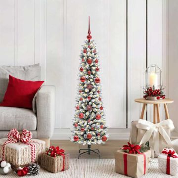 vidaXL Dirbtinė Kalėdų eglutė Balta 120 cm PVC ir Metalas ir Plastikas