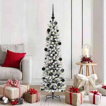 vidaXL Dirbtinė Kalėdų eglutė Balta 150 cm PVC ir Metalas ir Plastikas