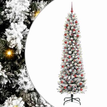 vidaXL Dirbtinė Kalėdų eglutė Balta 210 cm PVC ir Metalas ir Plastikas