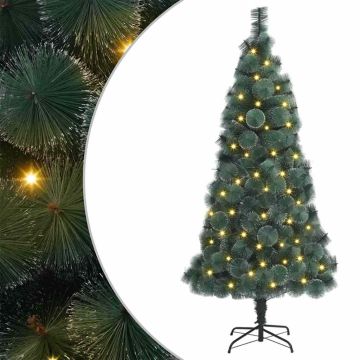 vidaXL Dirbtinis išanksto apšviestas Kalėdų medis Žalia 180 cm PET
