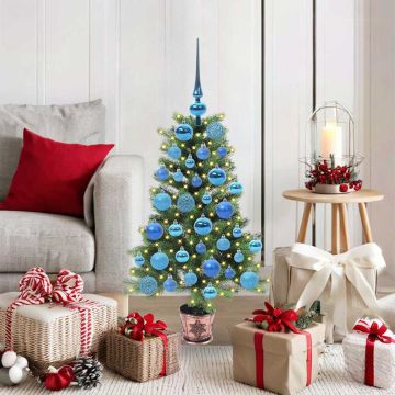 vidaXL Kalėdų eglutė su 150 LED s stovu Žalia 90 cm PE