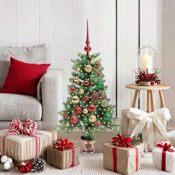 vidaXL Kalėdų eglutė su 150 LED s stovu Žalia 90 cm PE