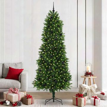 vidaXL Kalėdų eglutė su 300 LED s stovu Žalia 240 cm PE